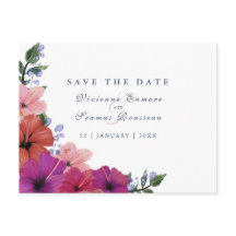 Save the Date Blume Tropenfarbe