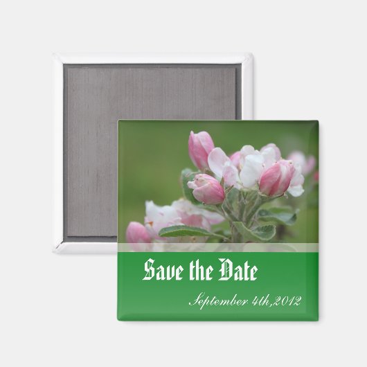 Save the Date, Blume von Apfel Magnet (Vorderseite/Rückseite)