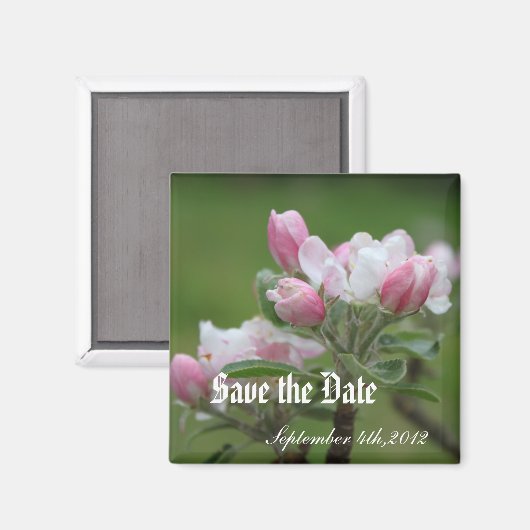 Save the Date, Blume von Apfel Magnet (Vorderseite/Rückseite)