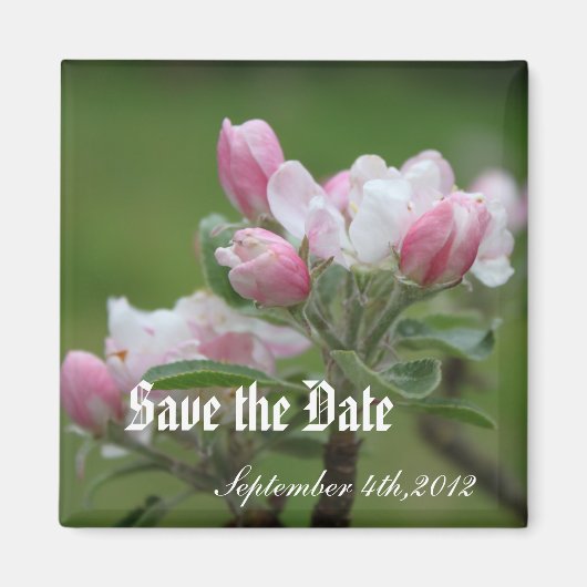 Save the Date, Blume von Apfel Magnet (Vorne)