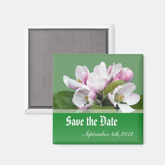Save the Date, Blume von Apfel Magnet (Vorderseite/Rückseite)