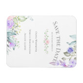 Save the Date Blume von Pale Lilac und Pink Magnet (Horizontal)