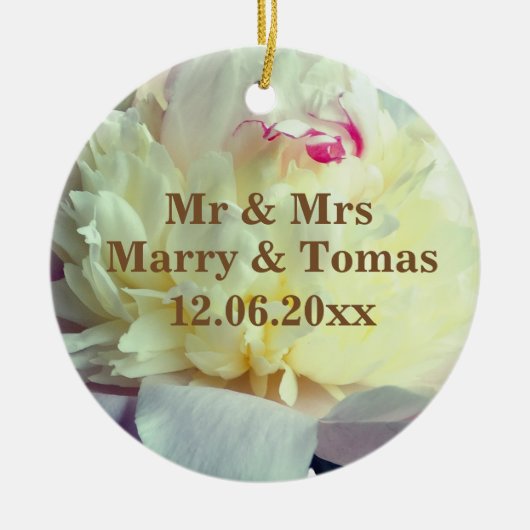 Save the Date Blumendekoration Keramik Ornament (Vorne)