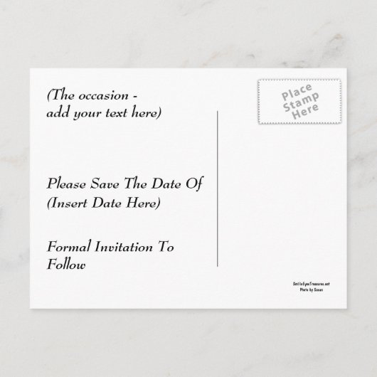 Save the Date Blumenfotografie Postkarte (Rückseite)