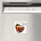 Save the Date Blumenherz gestapelt Bouquet Magnet (In Situ (Geschirrspüler))