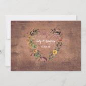 Save the Date Blumenherz Rustikales Foto (Rückseite)