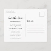 Save the Date Blumenherz Rustikales Foto Hochzeit Ankündigungspostkarte (Rückseite)