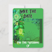 Save the Date Blumenkarte Green Sunrise (Vorderseite)