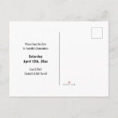 Save the Date Blumenkoralle Pfirsich Rosa Rose Blu Ankündigungspostkarte (Rückseite)