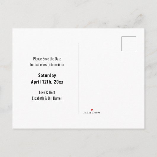 Save the Date Blumenkoralle Pfirsich Rosa Rose Blu Ankündigungspostkarte (Rückseite)