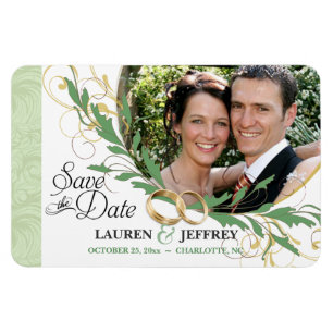 Save the Date - Blumenmagnete für Vintages Foto Magnet