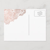 Save the Date blumenreiche Rose Gold lila Trauben Ankündigungspostkarte (Rückseite)