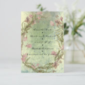 Save the Date Blumenstrauß Hütte Alte Minze Rosa B (Stehend Vorderseite)