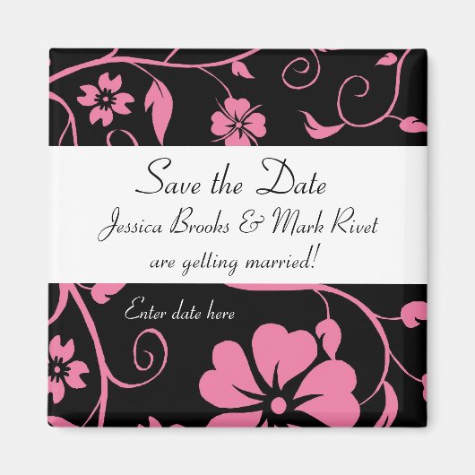 Save the Date - Blumenzettel Magnet (Vorne)