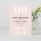 Save the Date blush Bold Typografie (Stehend Vorderseite)