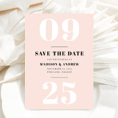 Save the Date blush Bold Typografie
