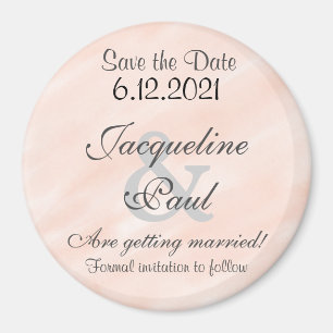 Save the Date Blush Personalisiert Round Magnet