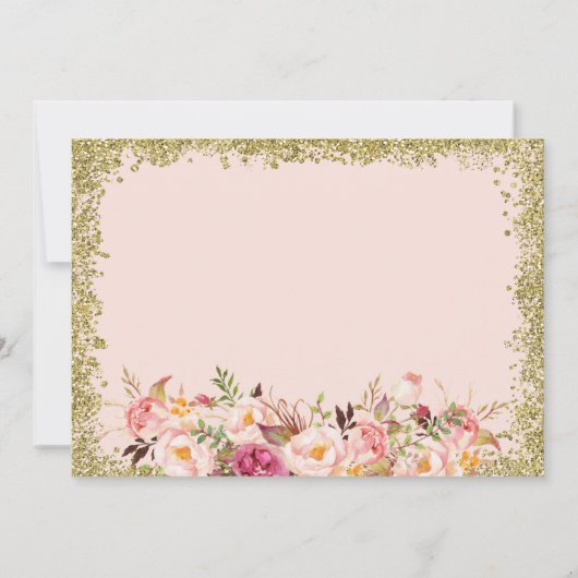 Save the Date Blush Pink Gold Glitzer Blues (Rückseite)