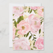 Save The Date. Blush Pink Peonies Card Date (Rückseite)