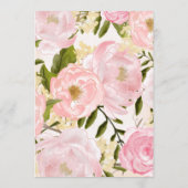 Save The Date. Blush Pink Peonies Card Date (Rückseite)