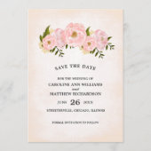 Save The Date. Blush Pink Peonies Card Save The Date (Vorderseite)