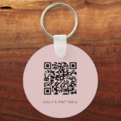 Save the Date blush QR Code Wedding Schlüsselanhän Schlüsselanhänger (Vorderseite)