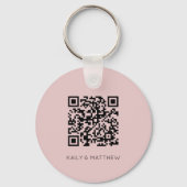 Save the Date blush QR Code Wedding Schlüsselanhän Schlüsselanhänger (Rückseite)