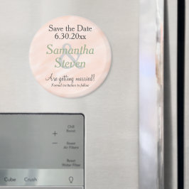 Save the Date Blush Sage Green Magnet