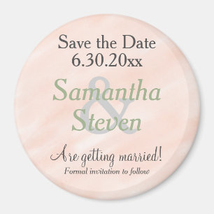 Save the Date Blush Sage Green Magnet