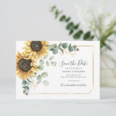 Save the Date Blütenblume Eukalyptus (Stehend Vorderseite)