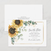 Save the Date Blütenblume Eukalyptus (Vorne/Hinten)