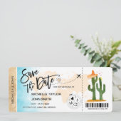 Save the Date Boarding Mexiko Einladung (Stehend Vorderseite)