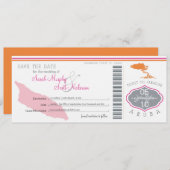 Save the Date Boarding nach Aruba (Vorne/Hinten)