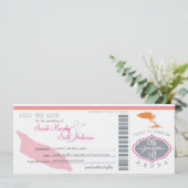 Save the Date Boarding nach Aruba (Stehend Vorderseite)