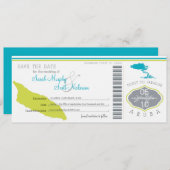 Save the Date Boarding nach Aruba (Vorne/Hinten)