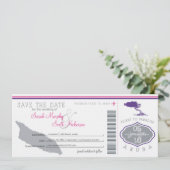 Save the Date Boarding nach Aruba (Stehend Vorderseite)