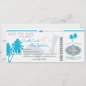 Save the Date Boarding nach Australien (Vorderseite)