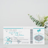 Save the Date Boarding nach Hawaii (Stehend Vorderseite)