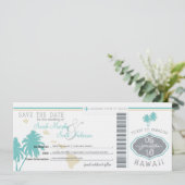 Save the Date Boarding nach Hawaii (Stehend Vorderseite)