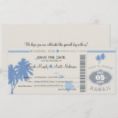 Save the Date Boarding nach Hawaii (Vorne/Hinten)