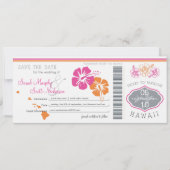 Save the Date Boarding nach Hawaii (Vorderseite)