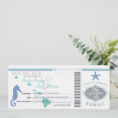 Save the Date Boarding nach Hawaii (Stehend Vorderseite)