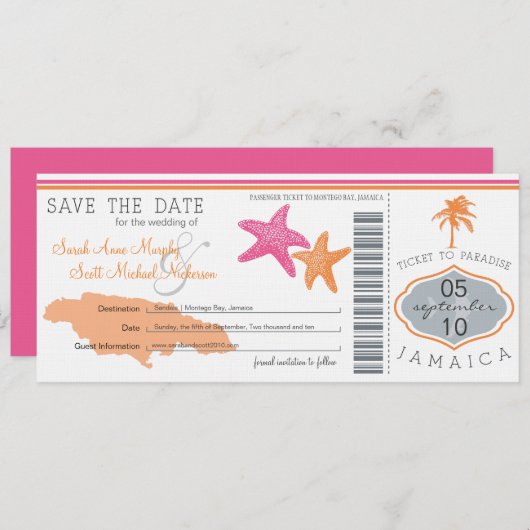 Save the Date Boarding nach Jamaika (Vorne/Hinten)