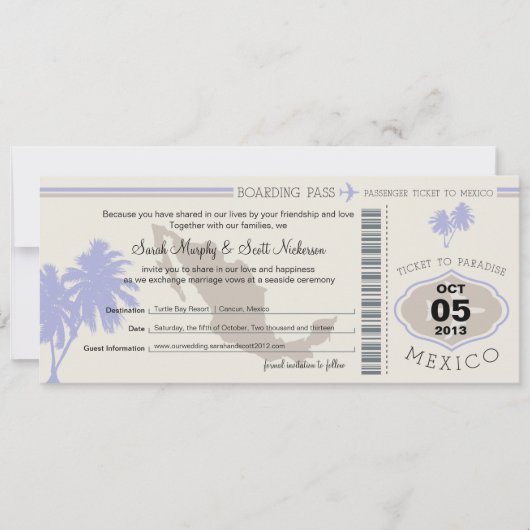 Save the Date Boarding nach Mexiko (Vorderseite)
