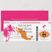 Save the Date Boarding nach Mexiko (Vorne/Hinten)