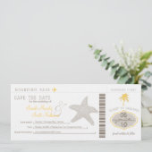 Save the Date Boarding Pass (Stehend Vorderseite)