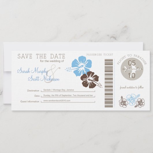 Save the Date Boarding Pass (Vorderseite)