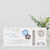 Save the Date Boarding Pass (Stehend Vorderseite)