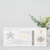 Save the Date Boarding Pass (Stehend Vorderseite)