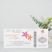 Save the Date Boarding Pass (Stehend Vorderseite)